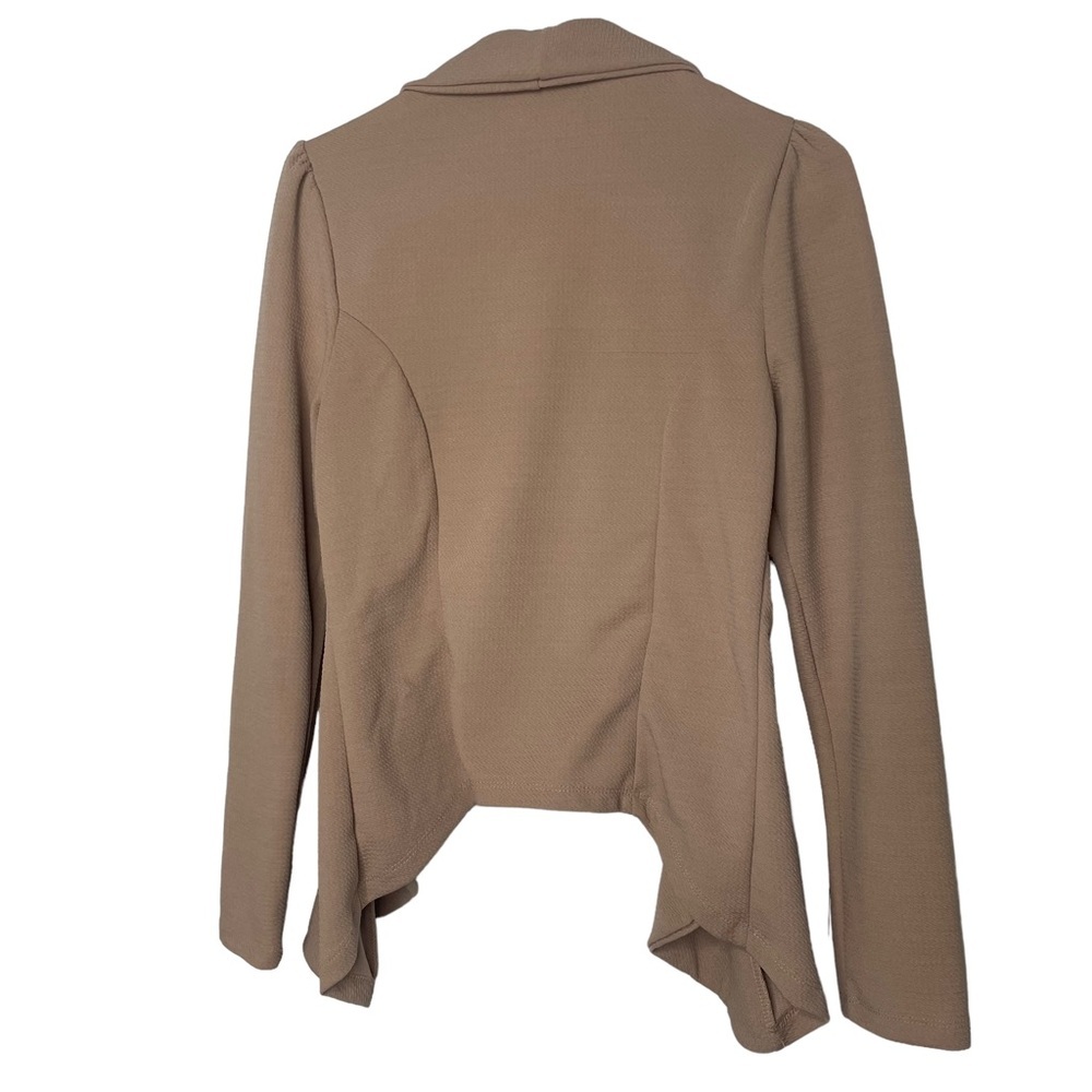 Fashion Nova open face meet and greet tan khaki cardigan jacket blazer size M - Picture 2 of 3